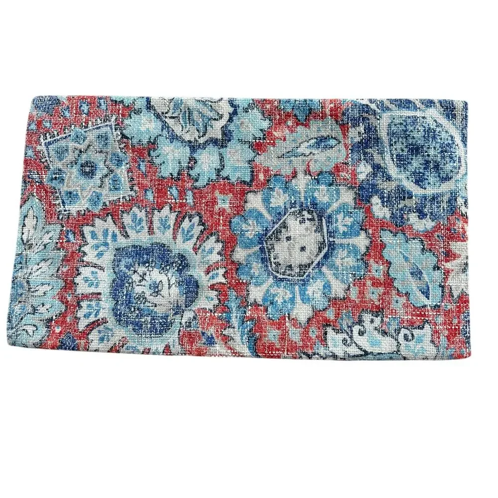 12x21” red blue batik paisley floral print pillow cover home decor bohemian